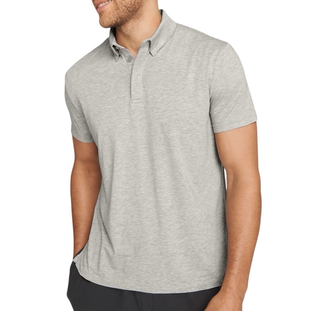 Tommy John Second Skin Comfort Polo 2XL Gray Pima Cotton Modal Stretch - Picture 2 of 9